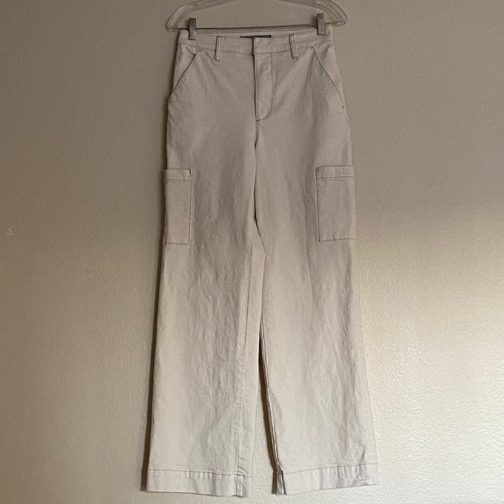 Joe’s Jeans Wide Leg Cargo Pants, in Ecru Size 27 - Picture 2 of 12